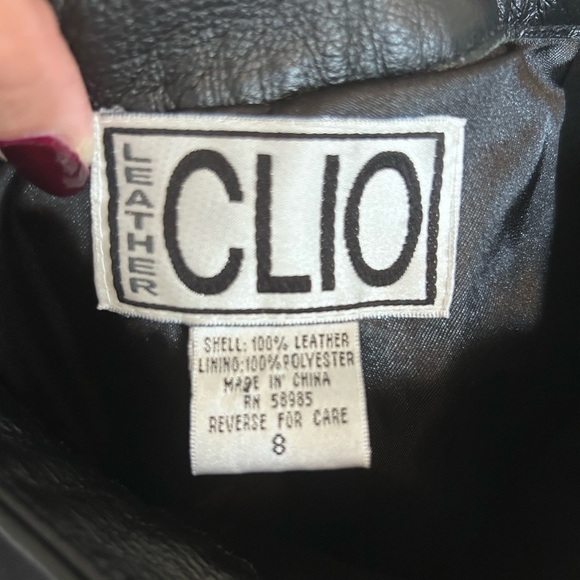 Vintage Clio Leather Pants Women’s Size 8 Black Straight Leg Side Zip Lined - Picture 4 of 6